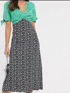 ASOS Floral Peasant Midi Dress